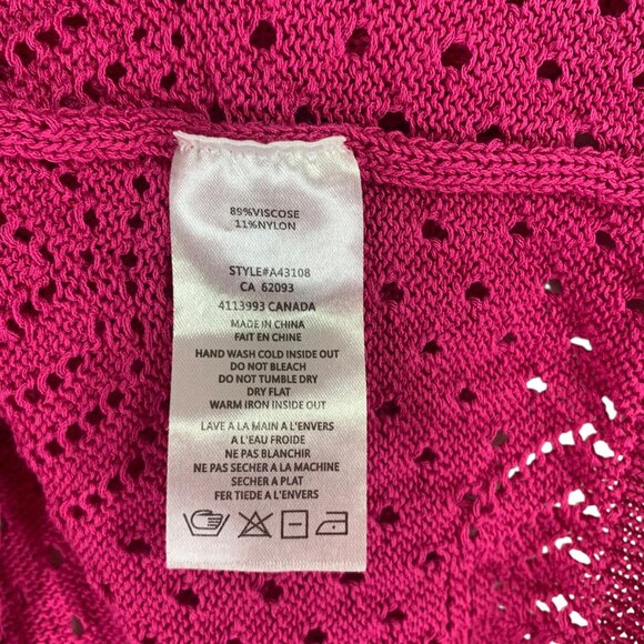 Allison Sheri soft knit sweater top v-neck col Fuschia size xxl - Picture 11 of 12